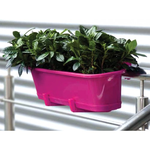 Blumenkasten mit Wasserspeicher, Untersetzer und Halterungs-Set