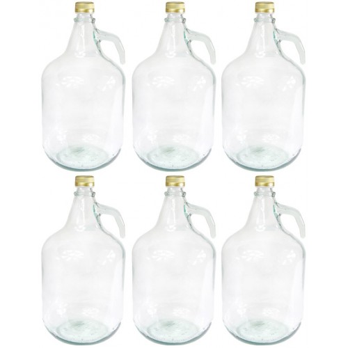 6 Stück 5 L Gärballon Weinballon Glasflasche Glasballon mit Schraubverschluß