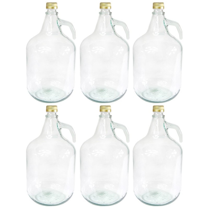 6 Stück 5 L Gärballon Weinballon Glasflasche Glasballon mit Schraubverschluß