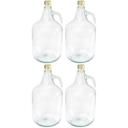 4 Stück 5 L Gärballon Weinballon Glasflasche Glasballon mit Schraubverschluß