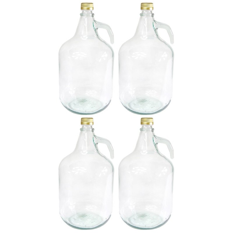 4 Stück 5 L Gärballon Weinballon Glasflasche Glasballon mit Schraubverschluß