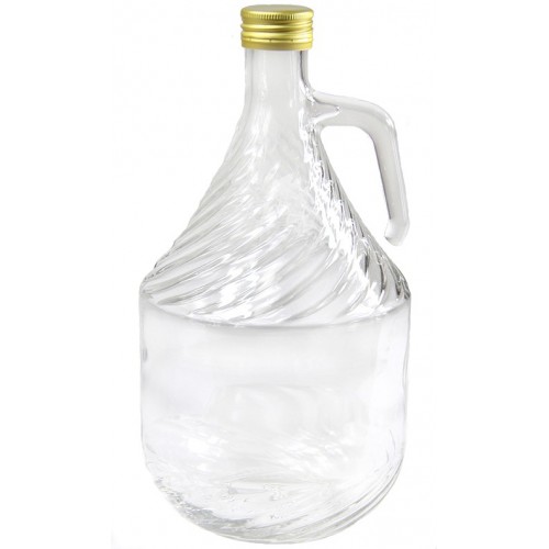 2 L Glasflasche Glasballon Weinballon Gärballon mit Schraubverschluß