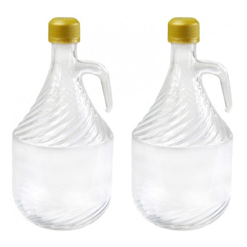 2 Stück 1 L Gärballon Weinballon Glasflasche Glasballon mit Schraubverschluß