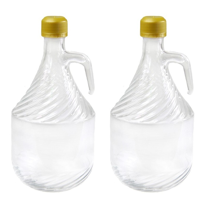 2 Stück 1 L Gärballon Weinballon Glasflasche Glasballon mit Schraubverschluß