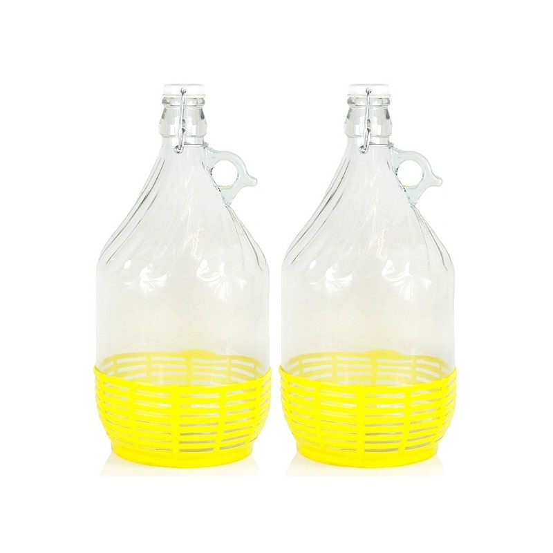 2 Stück 5L Weinballon Glasballon gut schließbarer Bügelverschluss Glasflasche