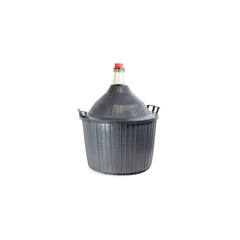 Weinballon mit Kunststoffkorb + Gummistopfen Glasflasche Glasballon 54 L