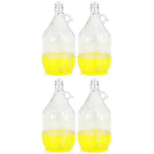 4 Stück 5L Weinballon Glasballon gut schließbarer Bügelverschluss Glasflasche